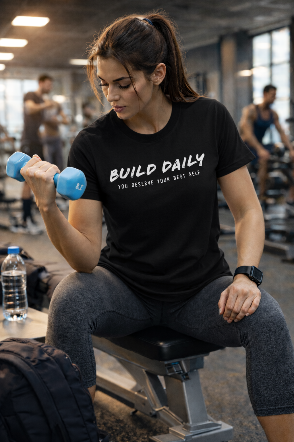Build Daily Black Bold Unisex Crew T-Shirt