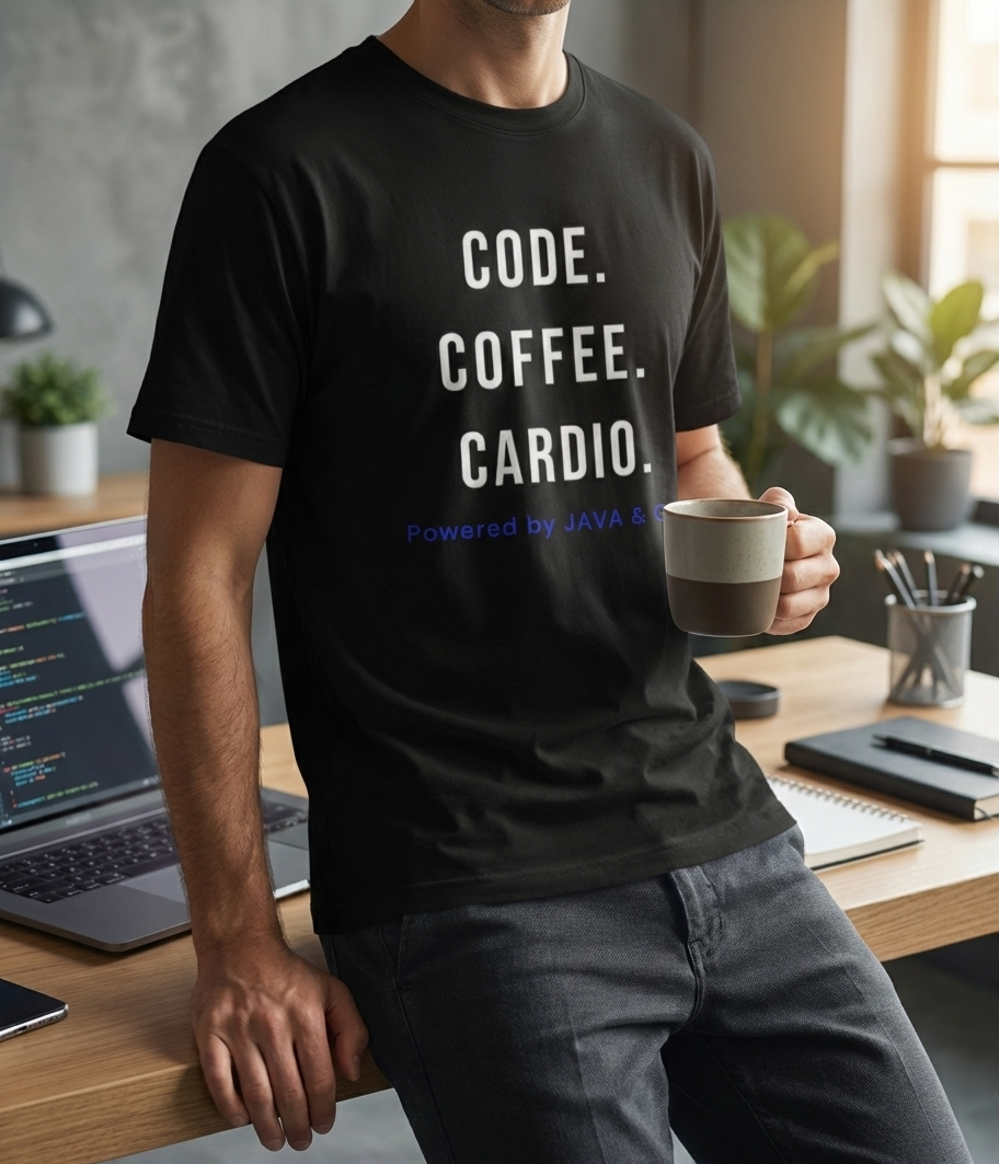 Code Coffee Cardio Male Classic Crew T-Shirt