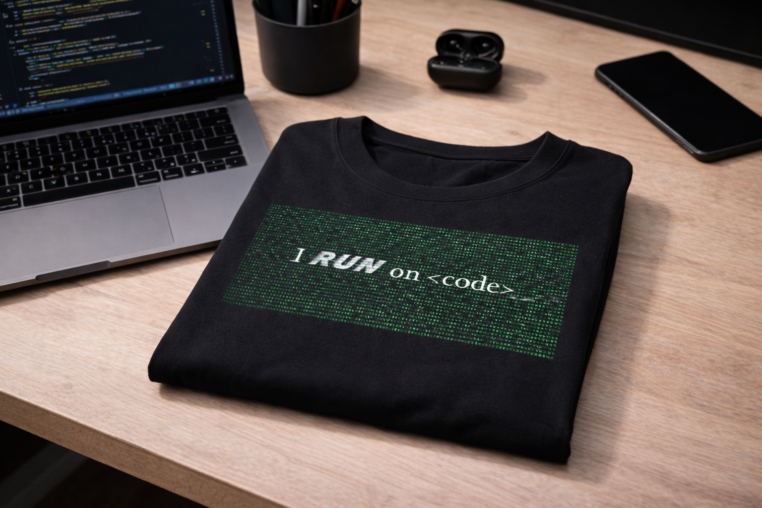 I Run on code Unisex Standard Crew T-Shirt